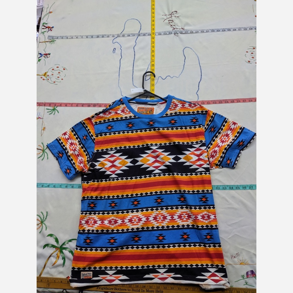 Men's 3XL Paper Tee Bright Aztec Tee Shirt